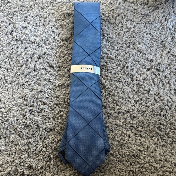 Alfani Navy Checkered Tie - Picture 1 of 4